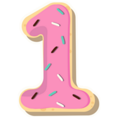 Number One Donut Shape Sticker 
