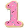 Number One Donut Shape Sticker 