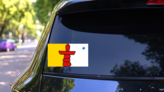 Nunavut Flag Sticker on a Rear Car Window (New) example