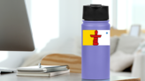 Nunavut Flag Sticker on a Water Bottle (New) example
