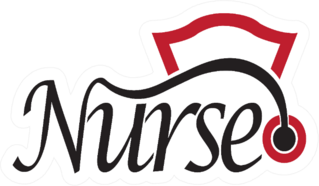 Nurse Font With A Stethoscope And Hat Logo Sticker