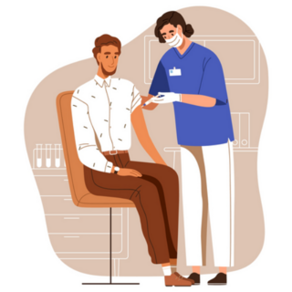 Nurse Vaccinating Man Sticker