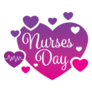Nurses Day Gradient Hearts Sticker 