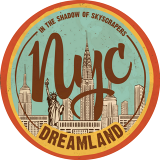 Nyc City Tee Print Retro Sticker