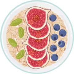Oat Flakes With Fruit Bowl Sticker
