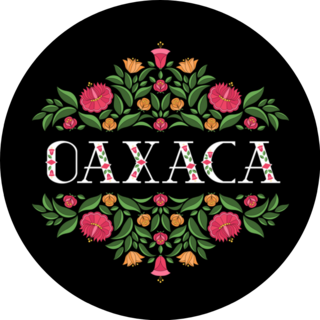 Oaxaca, Mexico Illustration Floral Lettering Sticker
