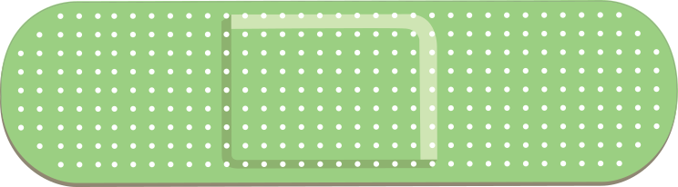 Oblong Green Band Aid Bandage Sticker