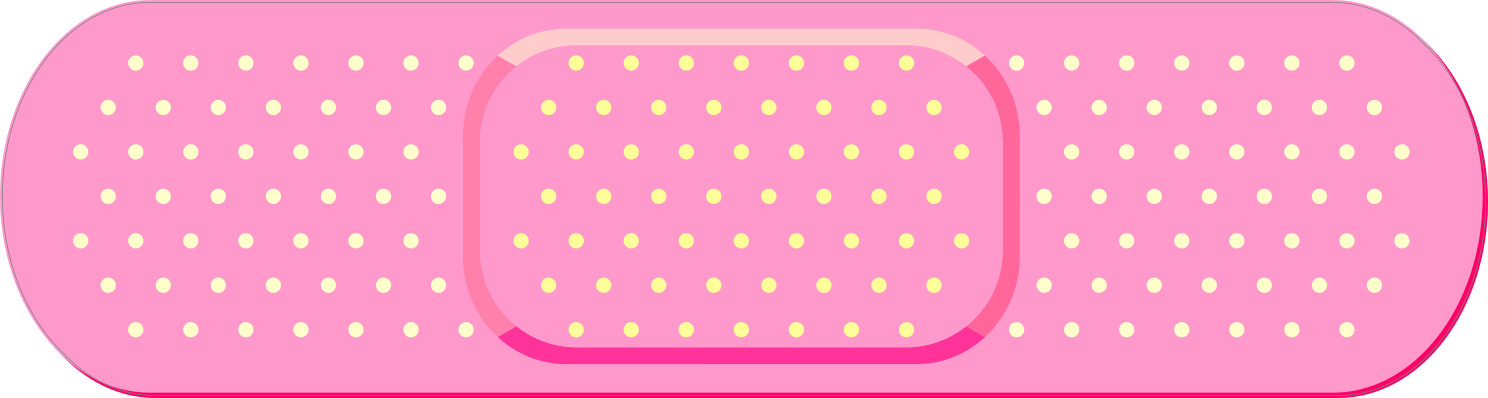 Pink Bandage Sticker Oblong Pink Band Aid Bandage Sticker Shipped Fast & Free!