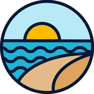 Ocean Beach Logo Circle Sticker