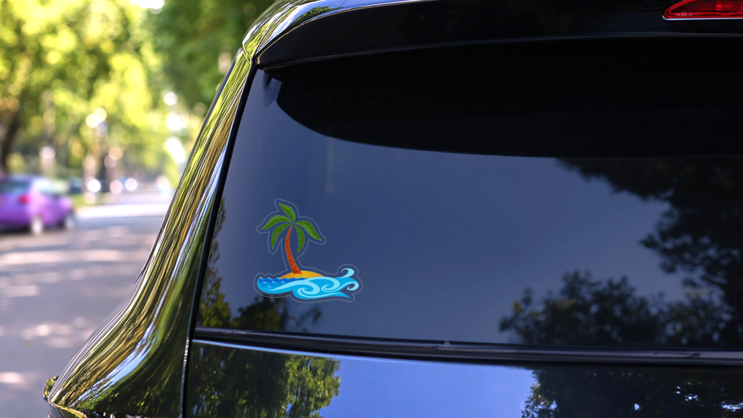 Ocean Beach Sticker on a Rear Car Window (New) example
