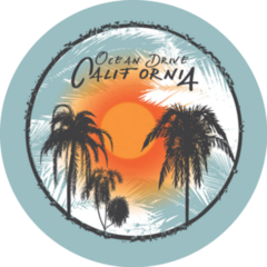 Ocean Drive California Illustration Sticker