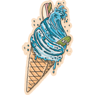 Ocean Ice Cream Sticker