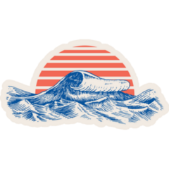 Ocean In Japanese Style Sticker