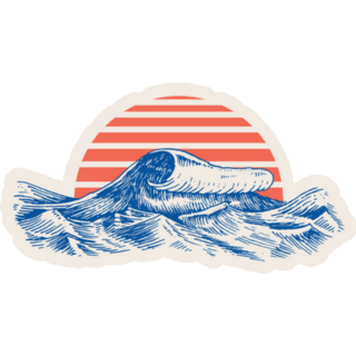 Ocean In Japanese Style Sticker