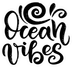 Ocean Vibes Surf Lettering Stickers