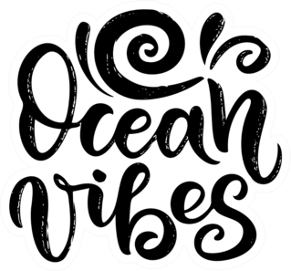Ocean Vibes Surf Lettering Stickers