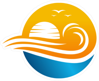 Ocean Wave and Sun Sticker