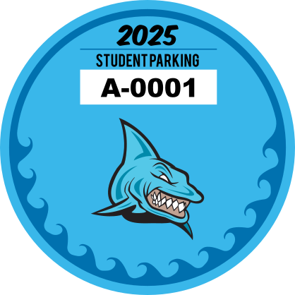 Ocean Waves Circle School Parking Permit Sticker