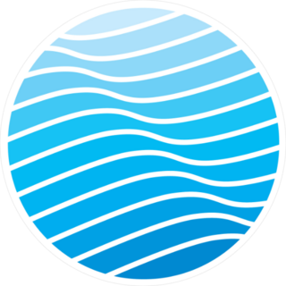 Ocean Waves Circle Sticker