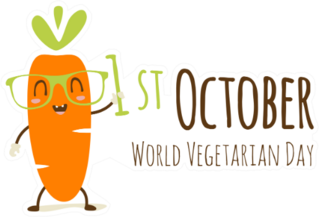 October 1st World Vegetarian Day Sticker
