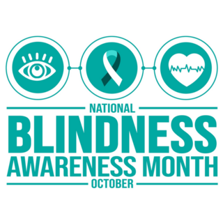October Is World Blindness Awareness Month Lettering Sticker