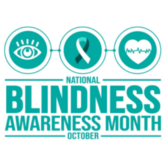 October Is World Blindness Awareness Month Lettering Sticker