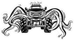 Octopus Monster Truck Sticker