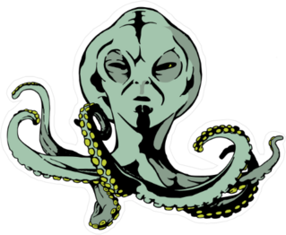 Octopus With Alien Head Sticker