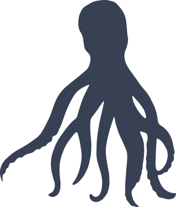 Octopus With Arms Resting Under It Sticker