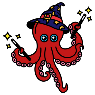 Octopus Wizard Sticker