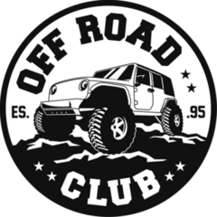 Off Road Club Black and White Circle Sticker