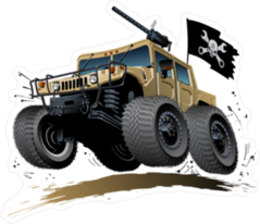 Off Road Pirate Jeep Tank Sticker