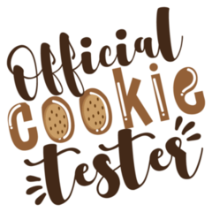 Official Cookie Tester- Funny Holiday Calligraphy With Cookies Sticker