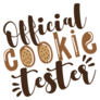Official Cookie Tester- Funny Holiday Calligraphy With Cookies Sticker