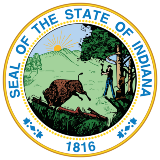 Official Current Great Seal Of Indiana, Usa Sticker