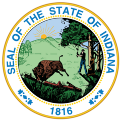 Official Current Great Seal Of Indiana, Usa Sticker