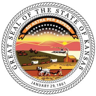 Official Current Great Seal Of The State Of Kansas Sticker