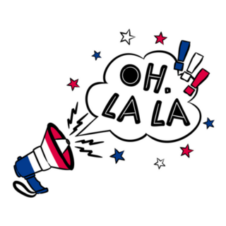 Oh, La La. French Comic Speech Bubble Illustration Sticker