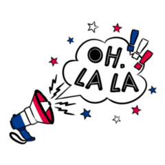 Oh, La La. French Comic Speech Bubble Illustration Sticker