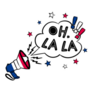 Oh, La La. French Comic Speech Bubble Illustration Sticker