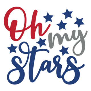 Oh My Stars Independence Day Lettering Sticker