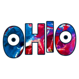 Ohio Inscription Abstract Eye Illustration Sticker