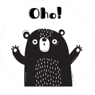 Oho Bear Illustration Sticker