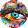 Oil Painting Abstract Eye Sticker