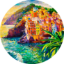 Oil Painting On Canvas Amalfi Coast Sticker