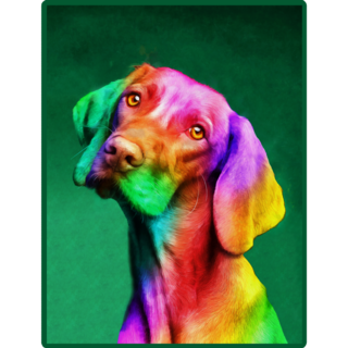 Oil Painting Rainbow Vizsla Sticker