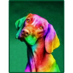Oil Painting Rainbow Vizsla Sticker