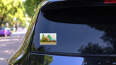 Oil Paintings Rural Landscape, Old House In Ukraine Sticker on a Rear Car Window (New) example