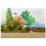 Oil Paintings Rural Landscape, Old House In Ukraine Sticker