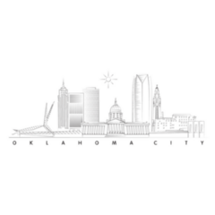 Oklahoma City, Oklahoma Skyline Minimal Linear Sticker